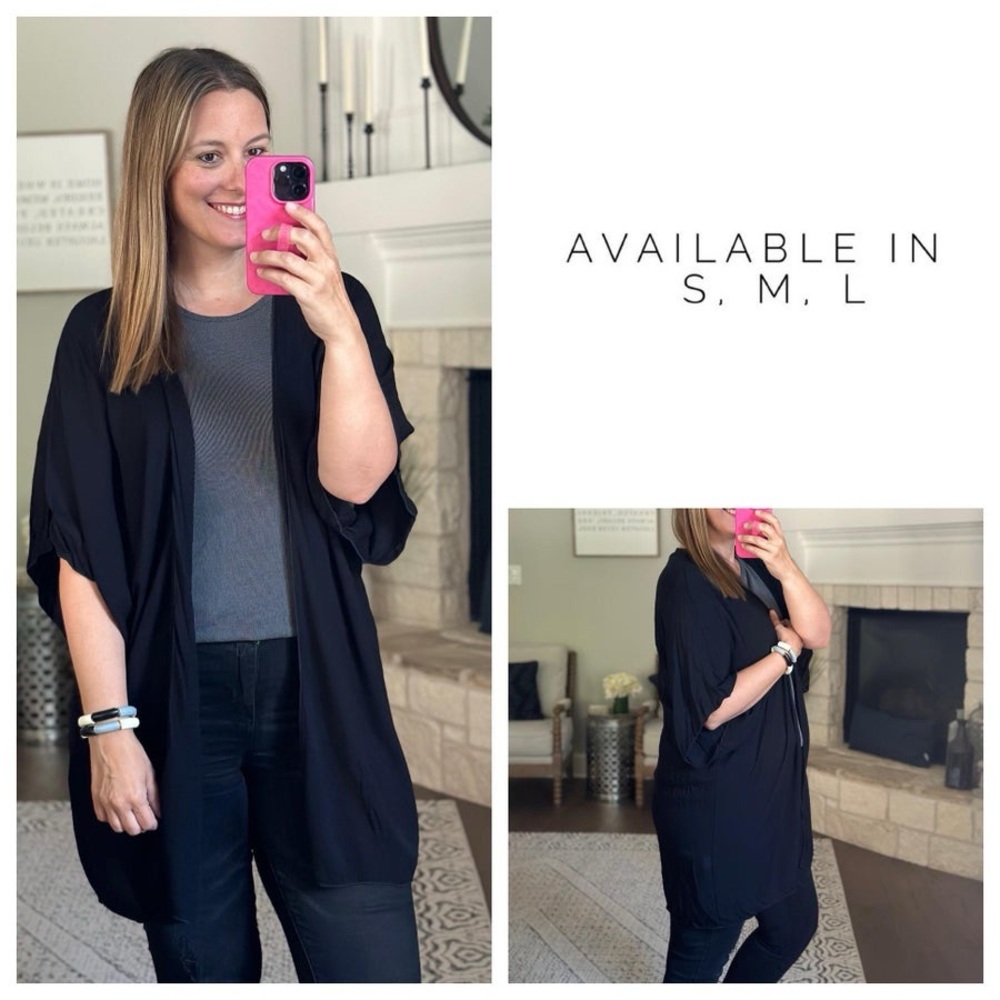 Black Crepe Kimono